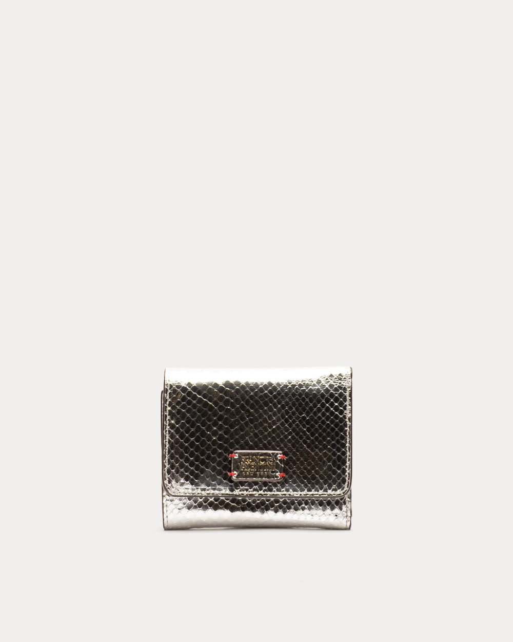 Perfect Wallet Metallic Snake Leather - Silver Wallet Frances Valentine
