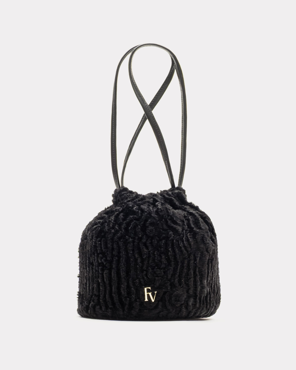 Pouf Bag - Faux Fur Black - Frances Valentine