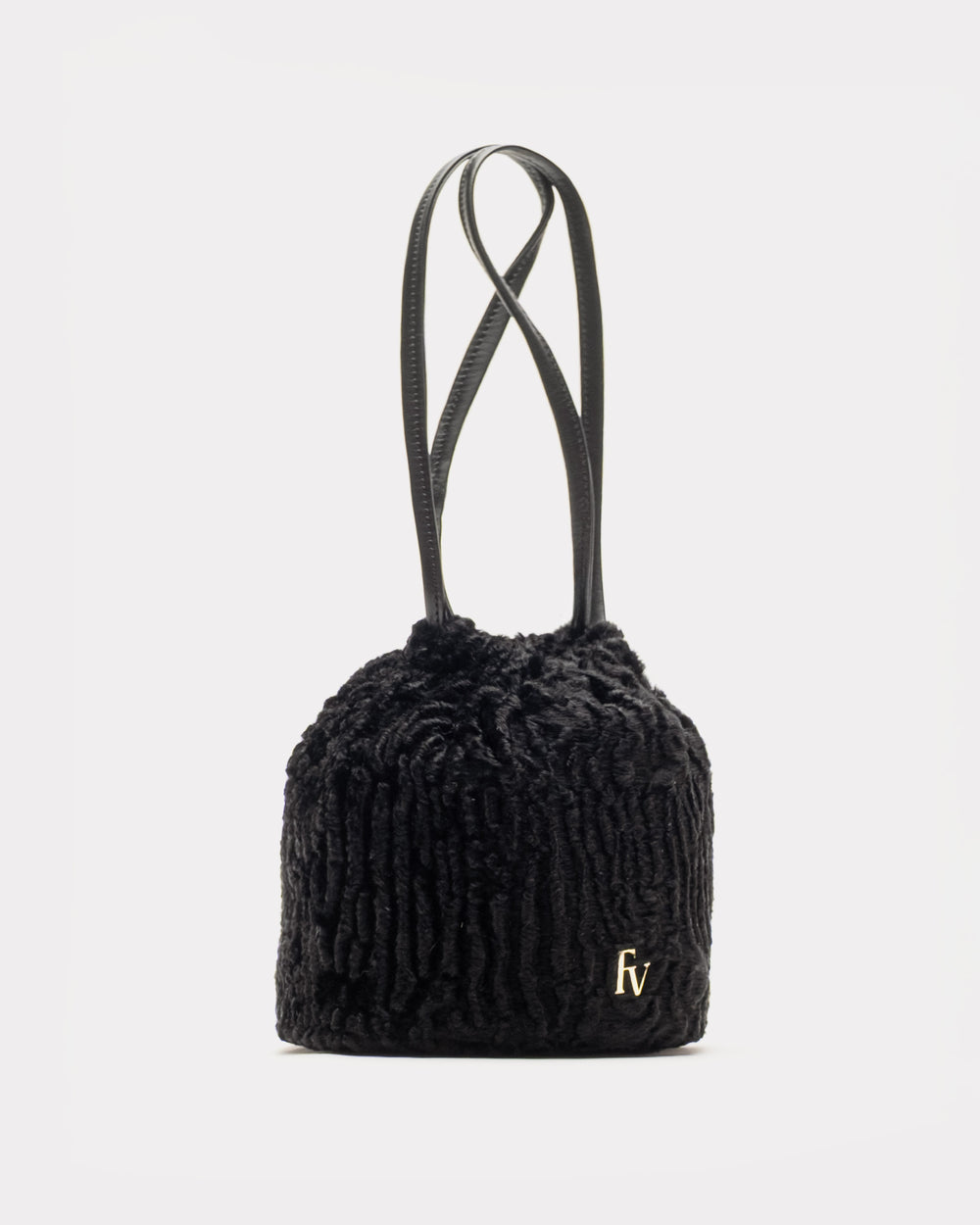 Pouf Bag - Faux Fur Black - Frances Valentine