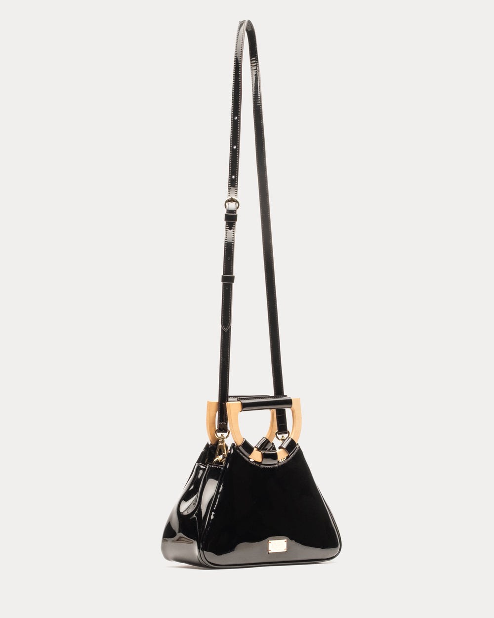 Raye Tote w/Crossbody Soft Patent Leather Black OS Frances Valentine