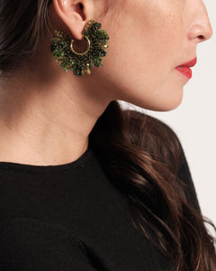 Marigold Hoop Earrings Green - Frances Valentine
