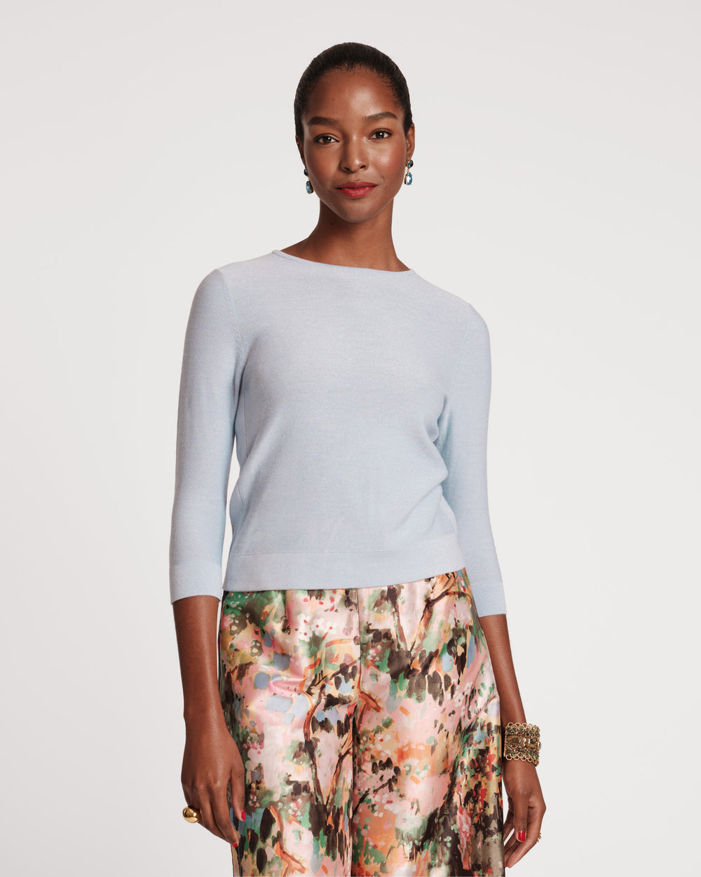 Rebekah Knit Top Light Blue Tops Frances Valentine