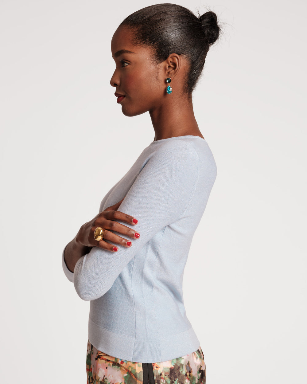 Rebekah Knit Top Light Blue Tops Frances Valentine