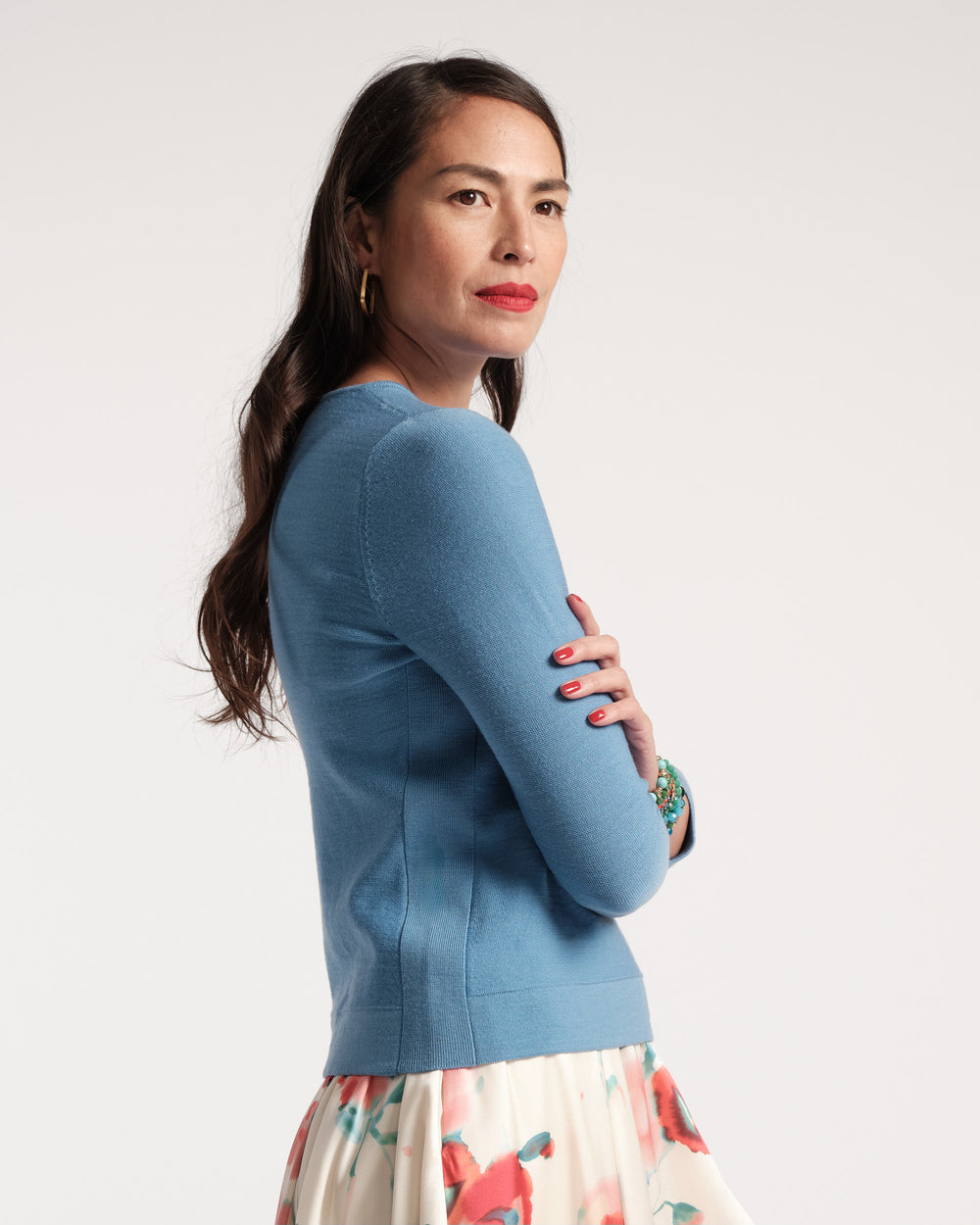 Rachel Knit Top - Blue Tops Frances Valentine