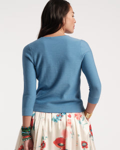 Rachel Knit Top Blue - Frances Valentine