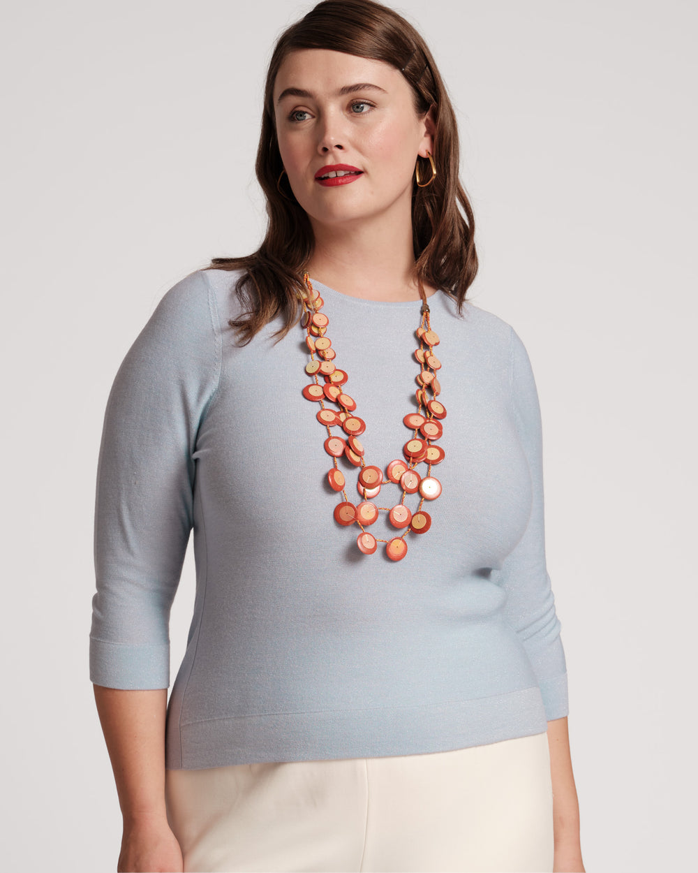 Rebekah Knit Top Light Blue Tops Frances Valentine