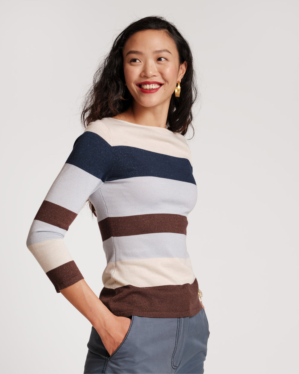 Saylor Striped Top Knit Multi - Frances Valentine