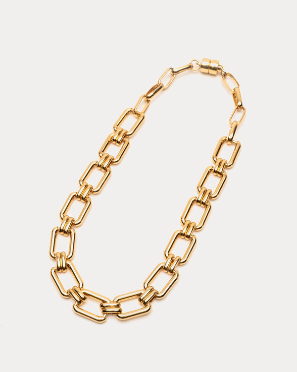 Rectangle Link Necklace - Gold Jewelry Frances Valentine