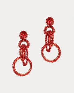 Ruby Crystal Cascading Earrings - Frances Valentine
