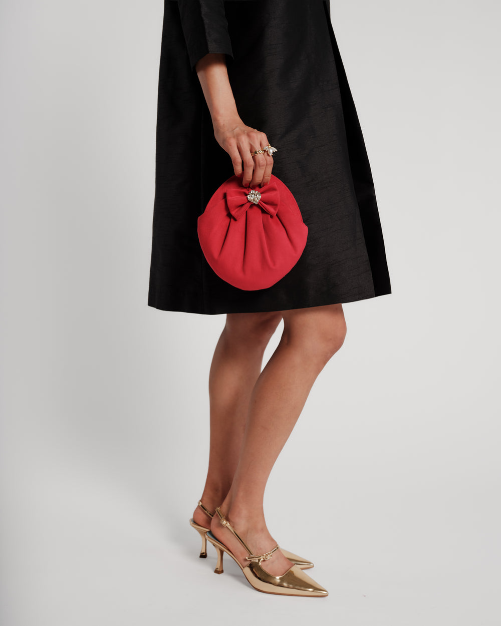 Pearl Velvet Bag - Red Handbag Frances Valentine