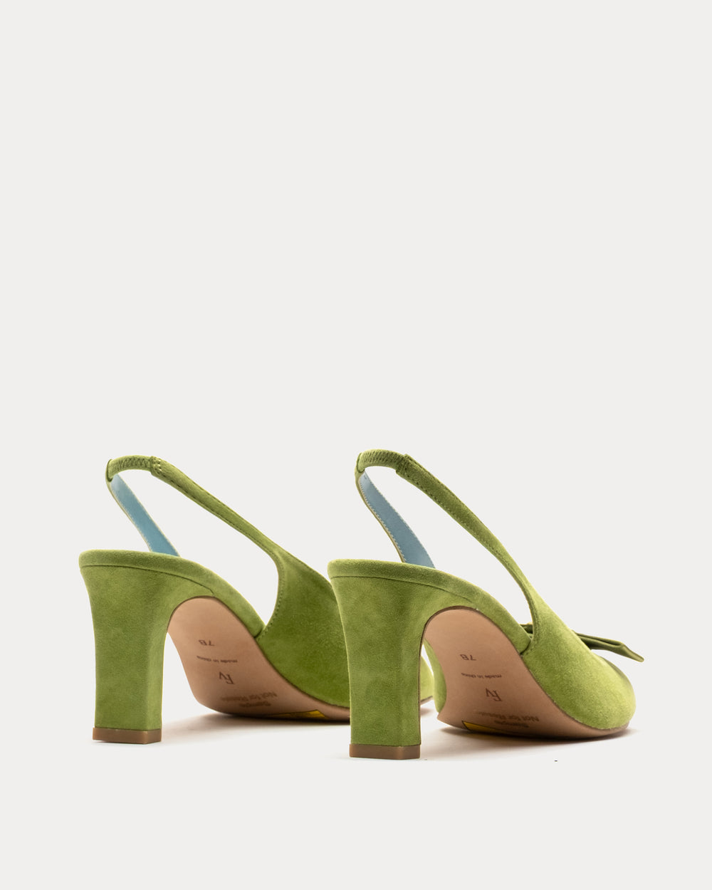 Reese Slingback Heel - Suede Fern Heels Frances Valentine