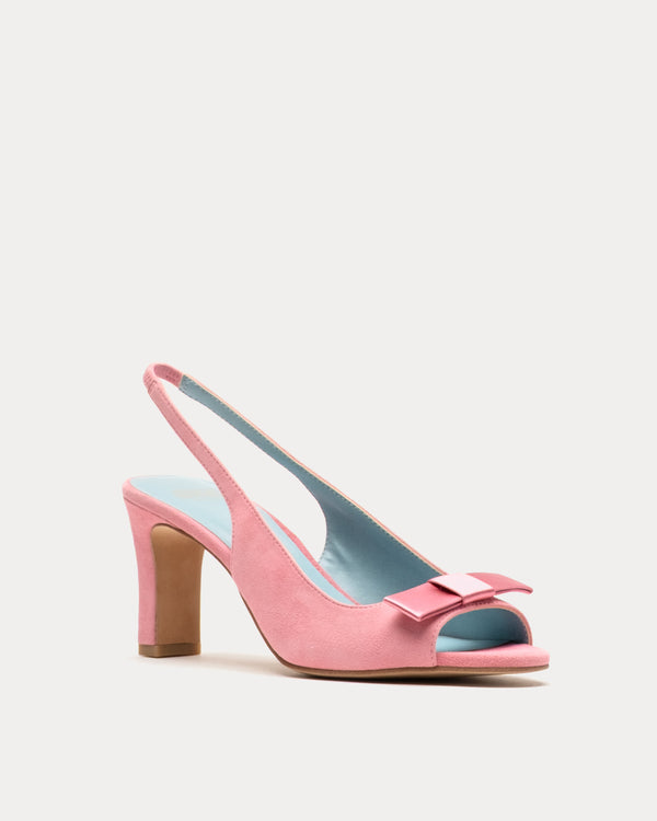 Reese Slingback Heel - Suede Pink