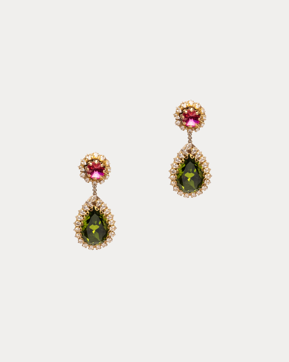 Rekhi Earring - Pink/Emerald Earrings DEEPA GURNANI
