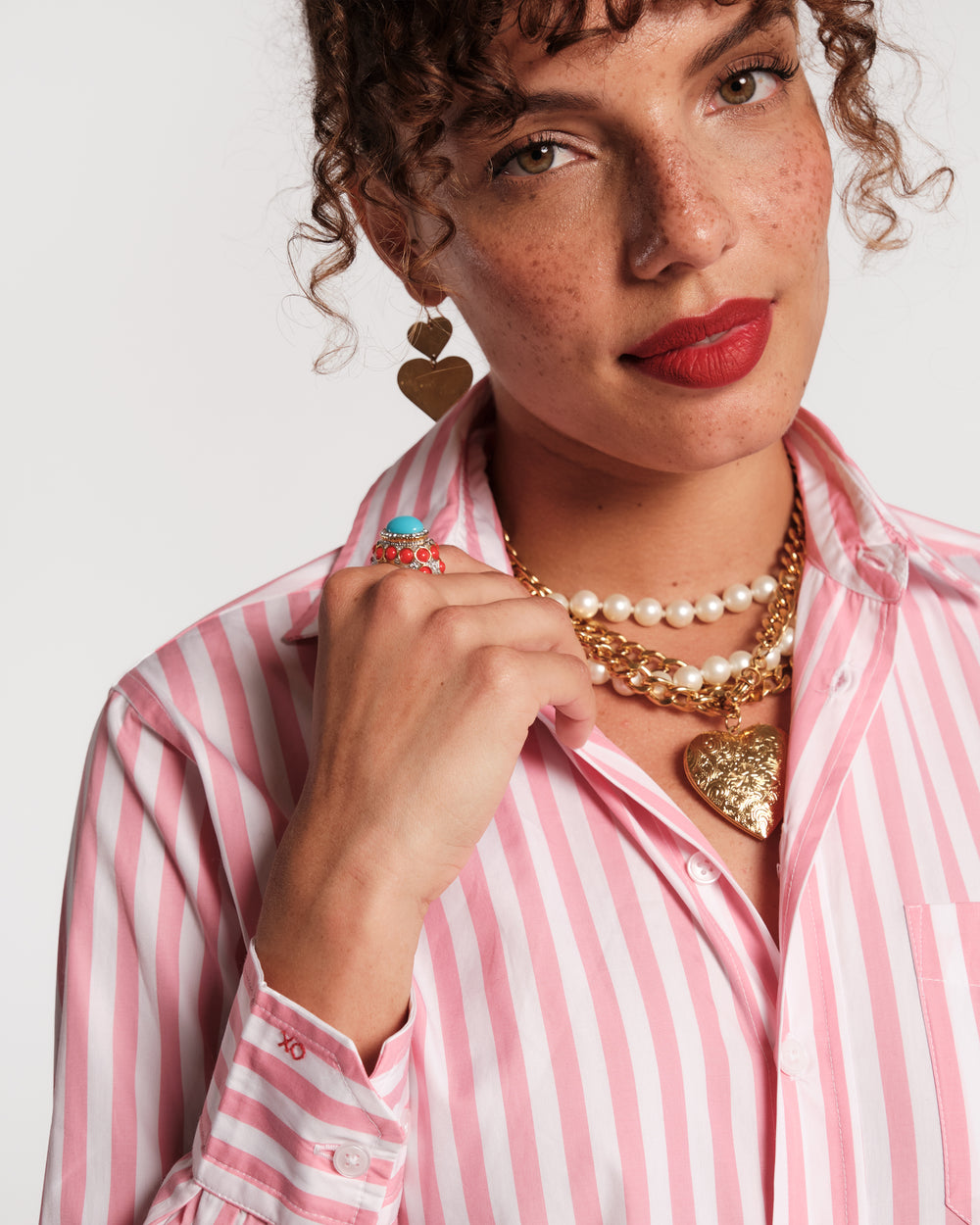 Perfect Button Down - Stripe Pink