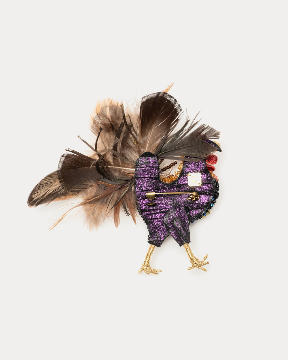 Rooster Brooch Rusty OS Frances Valentine