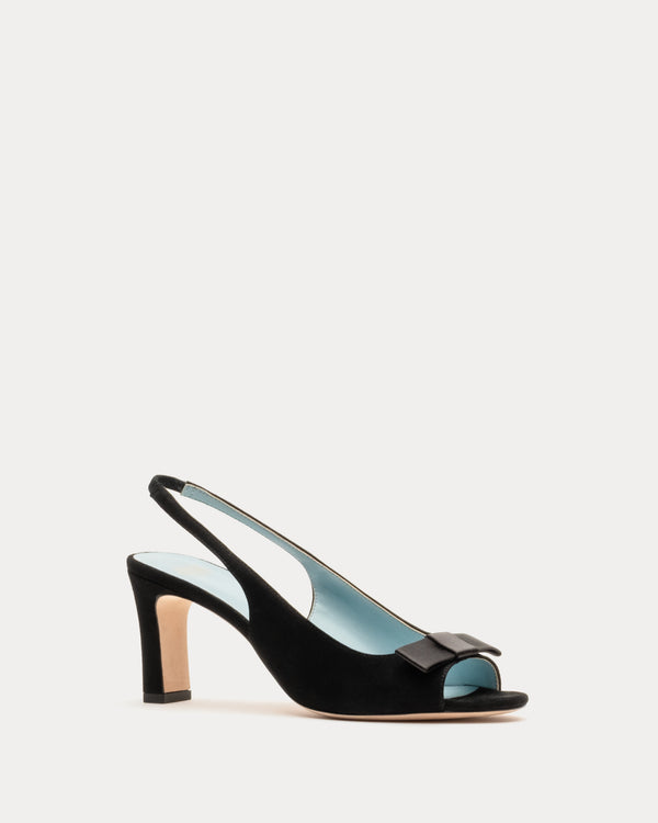 Reese Bow Slingback Heel - Black - Frances Valentine