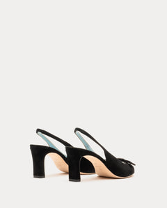 Reese Bow Slingback Satin Black - Frances Valentine