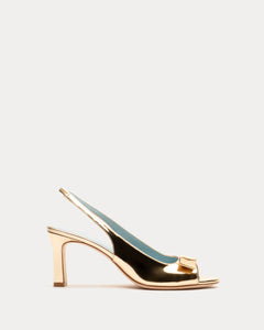 Reese Bow Slingback Vegan Mirror Leather Gold - Frances Valentine