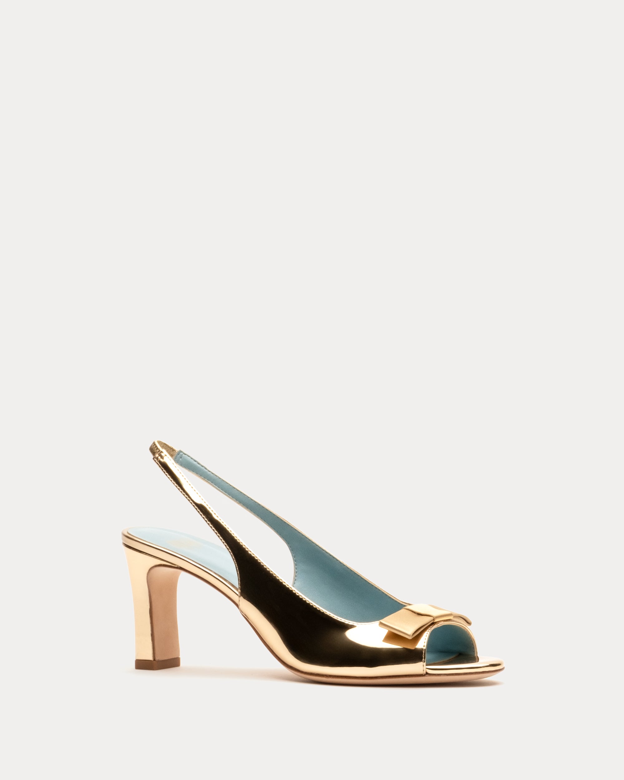 Reese Bow Slingback Vegan Mirror Leather Gold