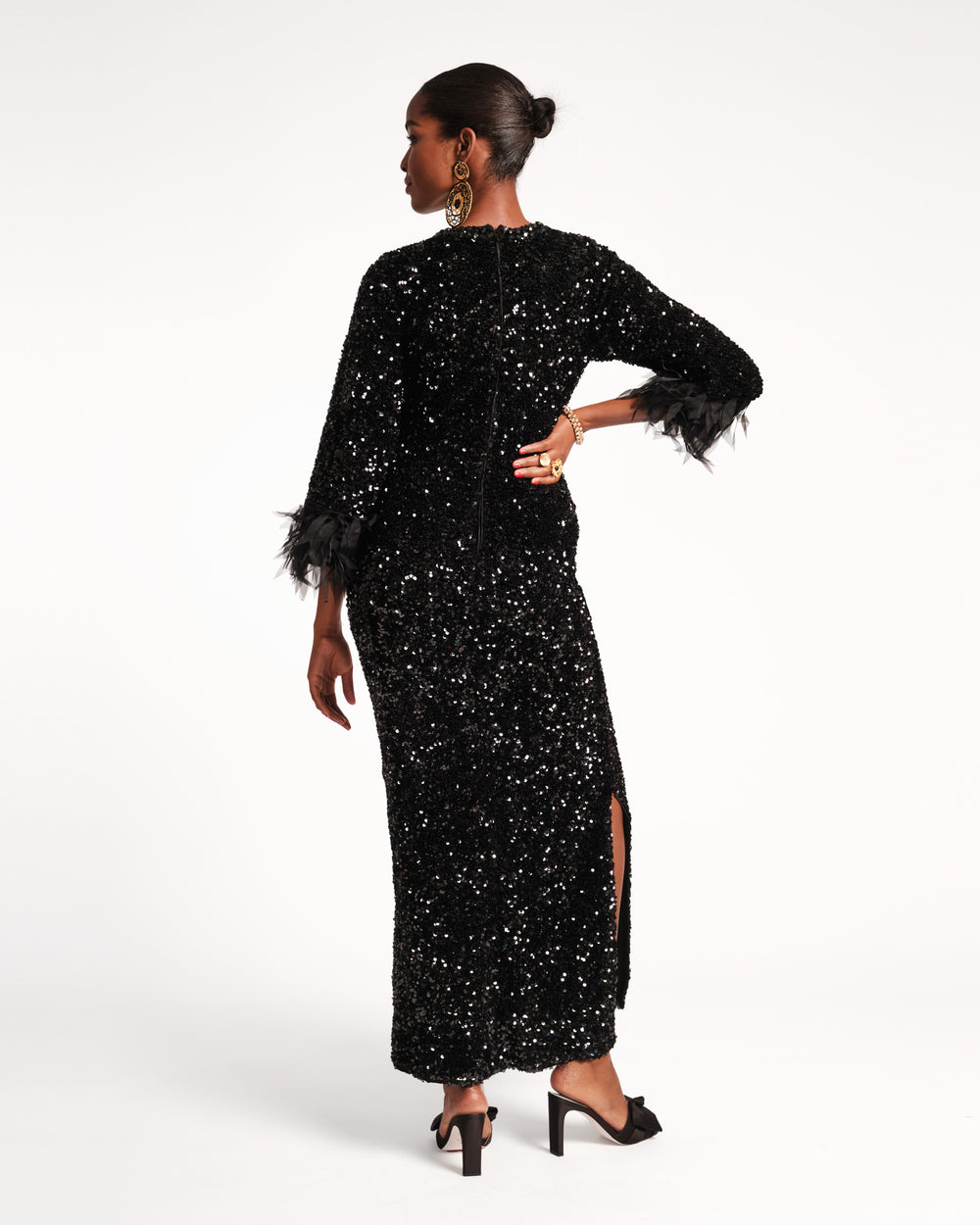 Regina Sequin Dress - Black - Frances Valentine