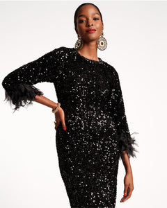 Regina Sequin Dress Black - Frances Valentine