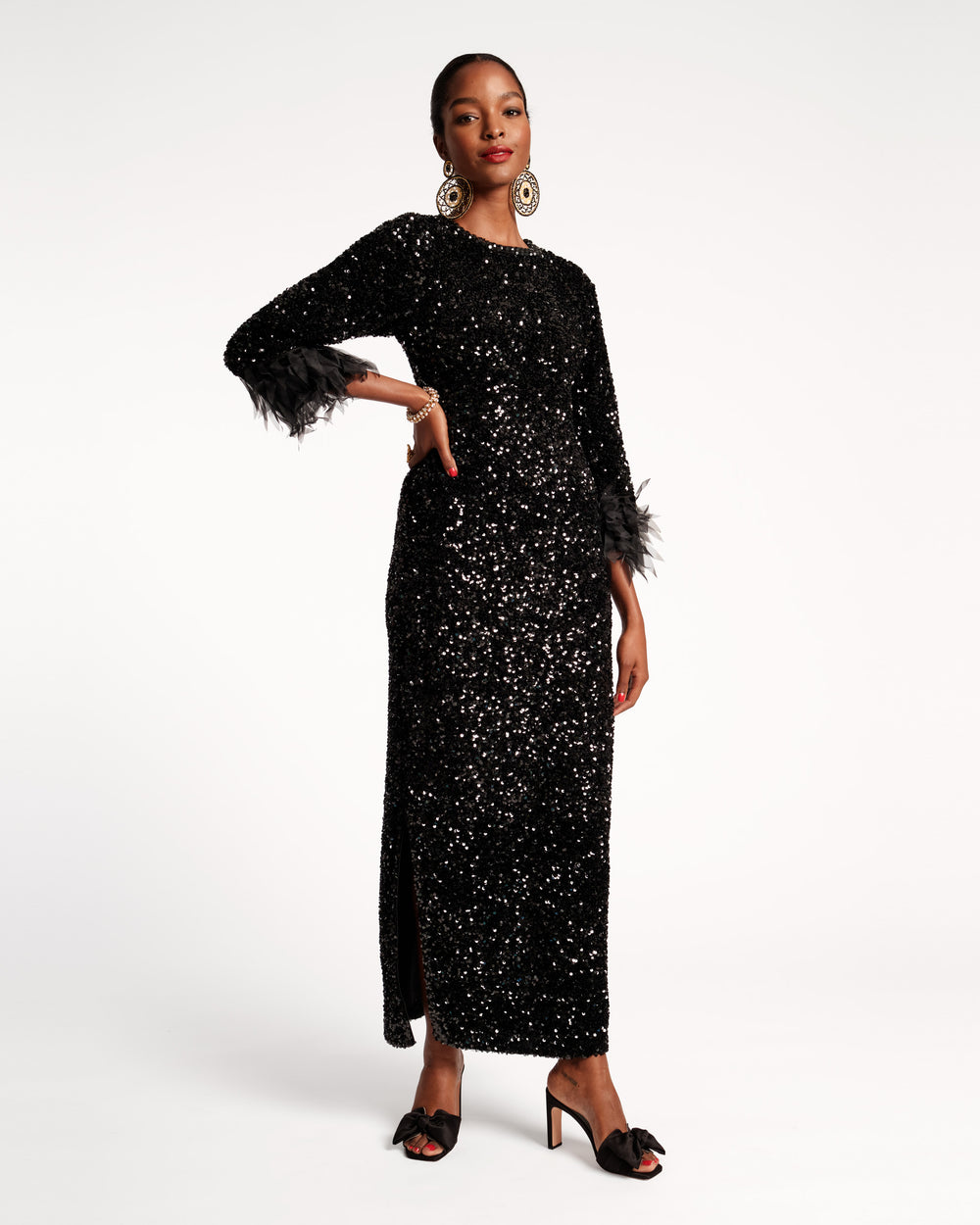 Regina Sequin Dress - Black - Frances Valentine