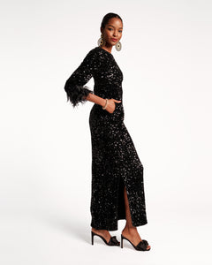 Regina Sequin Dress Black - Frances Valentine
