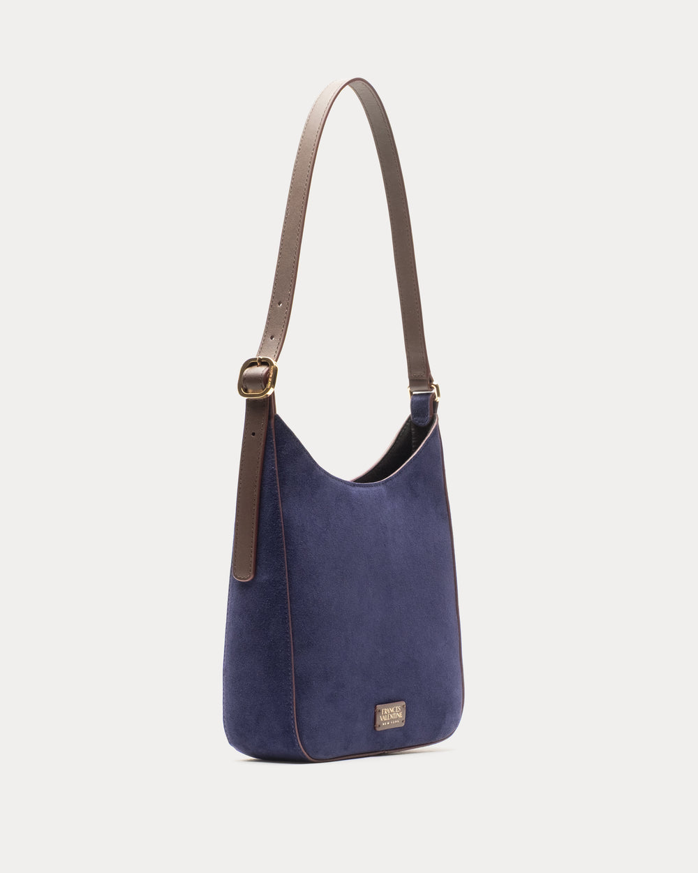 Sadie Shoulder Bag Suede Leather Navy OS Frances Valentine