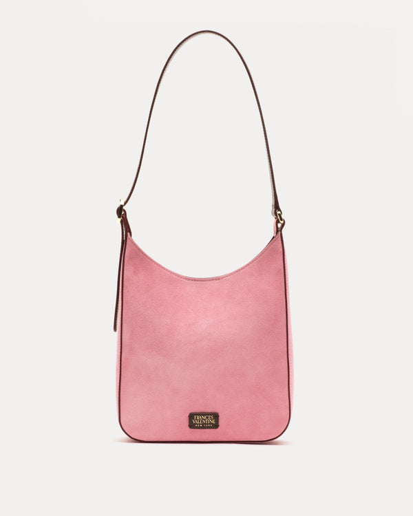 Sadie Shoulder Bag Suede Leather Pink OS Frances Valentine