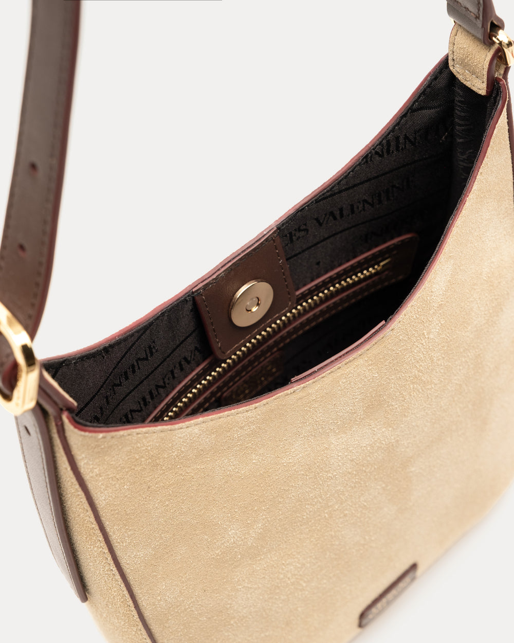 Sadie Shoulder Bag Suede Leather Sand OS Frances Valentine
