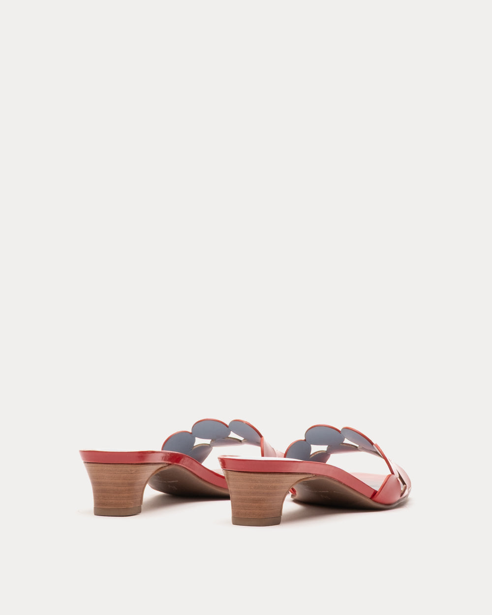 Sandy Mini Circle Slide Soft Patent Leather Red Frances Valentine