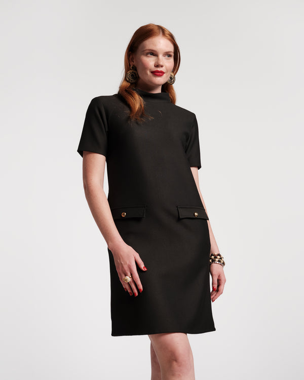 Sarah Shift Dress - Black - Frances Valentine