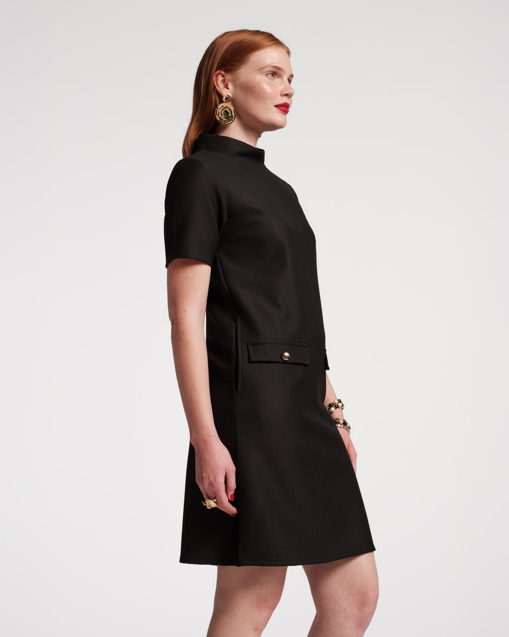 Sarah Shift Dress - Black - Frances Valentine
