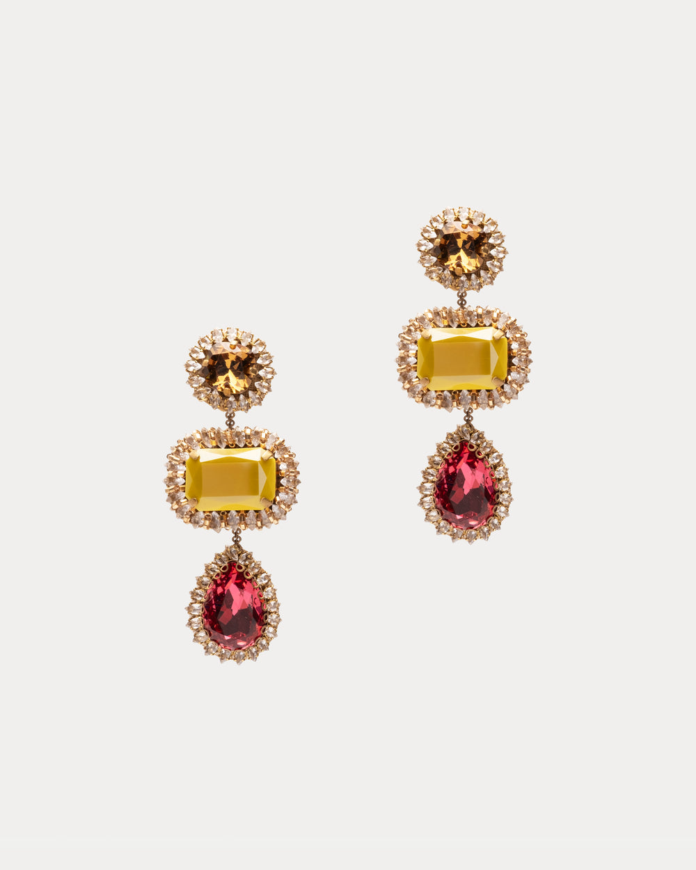 Sashi Earring - Pink/Yellow Earrings DEEPA GURNANI