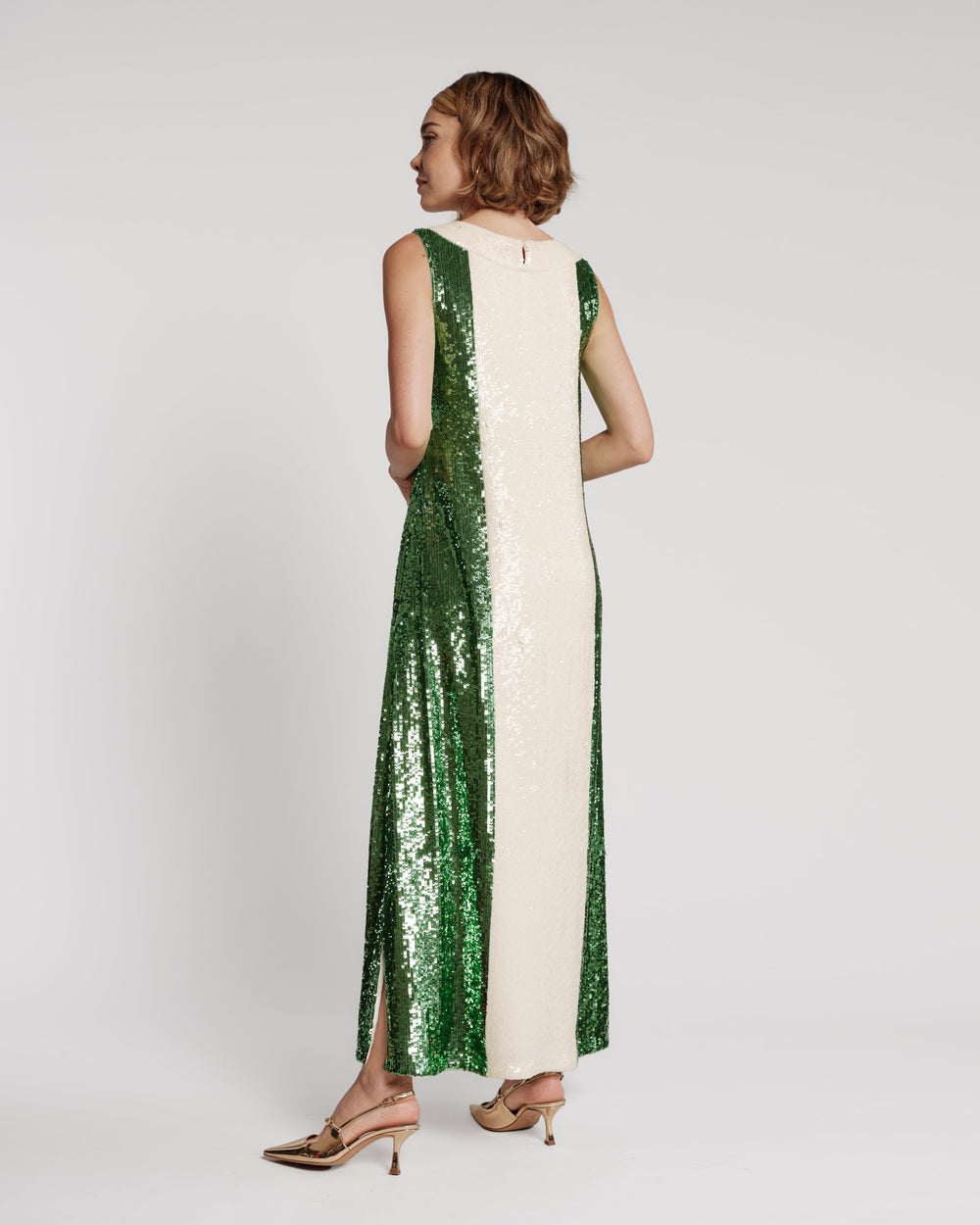 Sequin Maxi Dress - Green/Oyster Frances Valentine