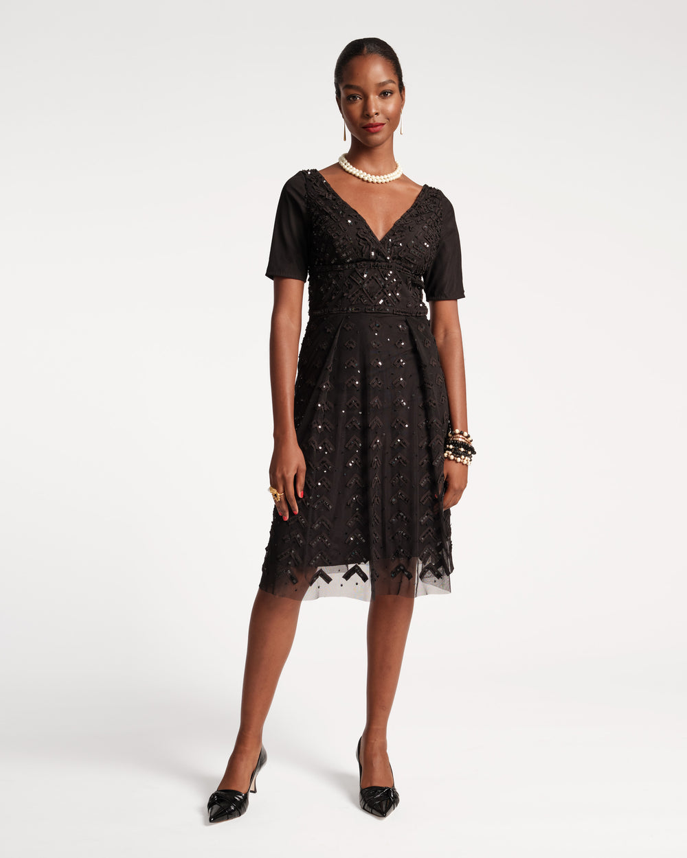 Valentina Sequin Dress - Black Dresses Frances Valentine