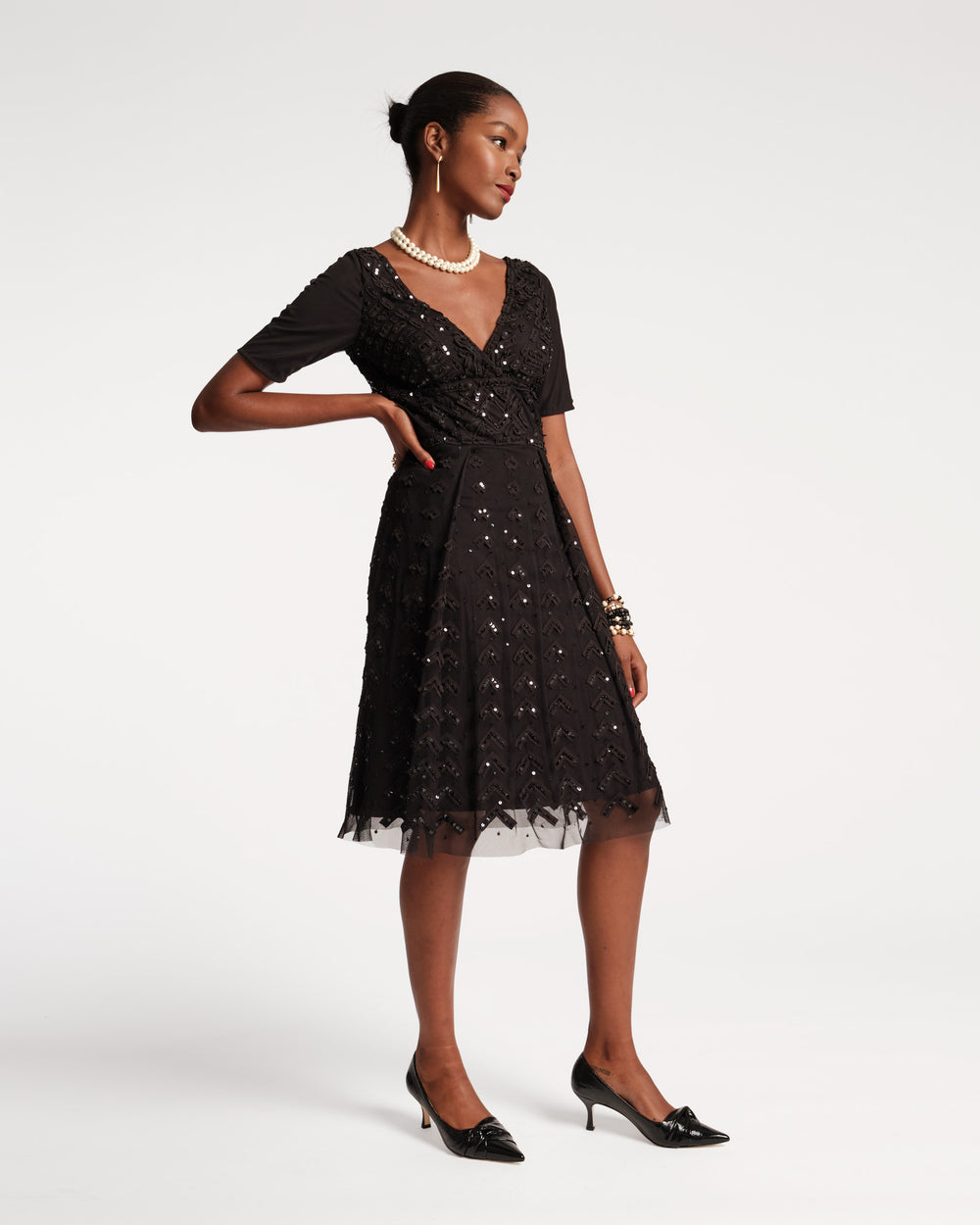 Valentina Sequin Dress - Black Dresses Frances Valentine