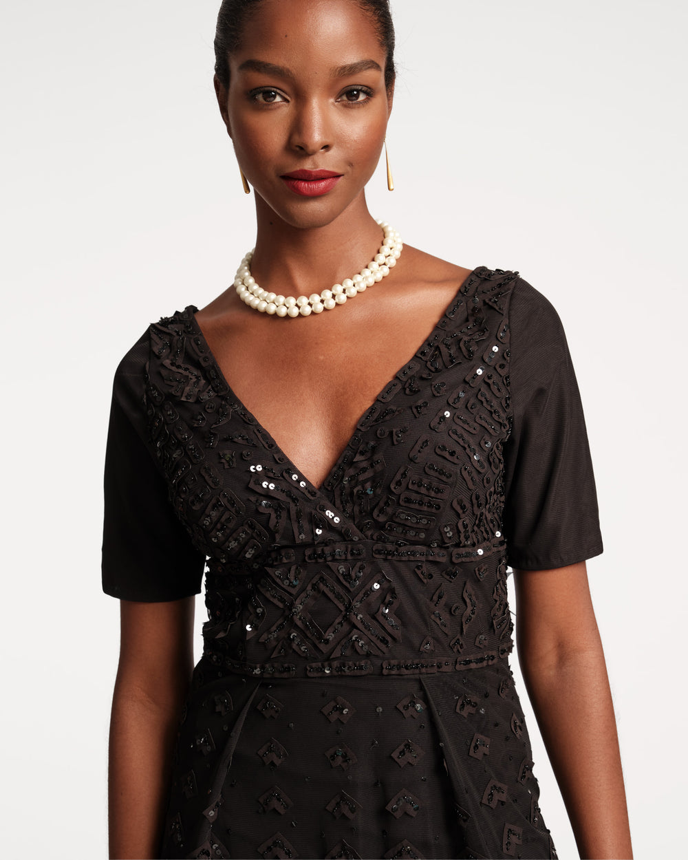 Valentina Sequin Dress - Black Dresses Frances Valentine