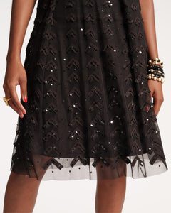 Valentina Sequin Ball Skirt Black - Frances Valentine