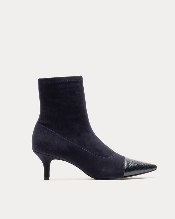 Serena Boot - Stretch Suede Navy - Frances Valentine