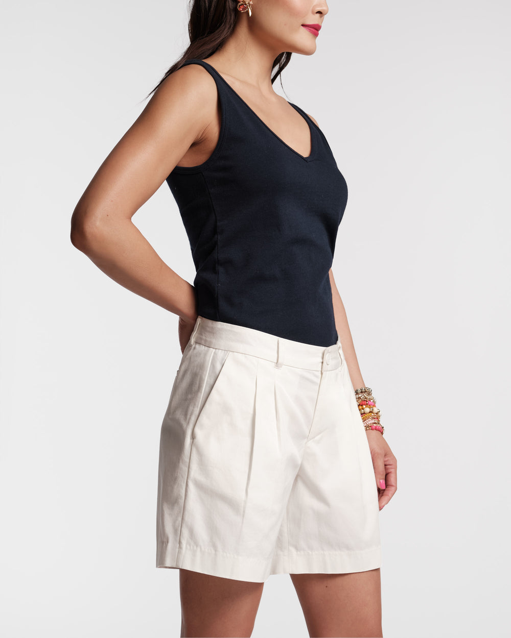 Benny Pleated Short - White - Frances Valentine