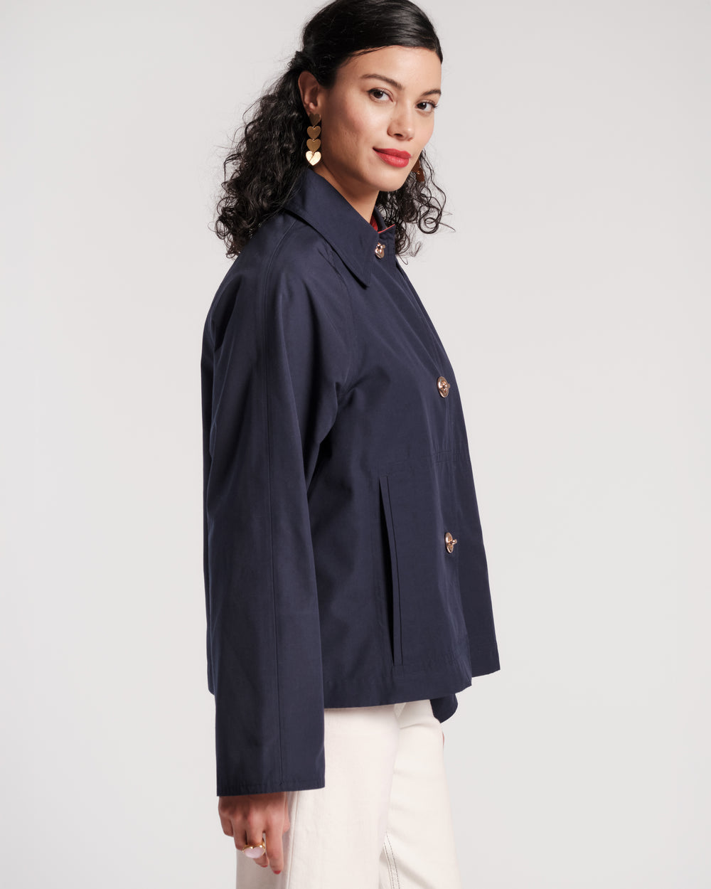 Short Spiffy Trench Coat - Navy Coats & Jackets Frances Valentine