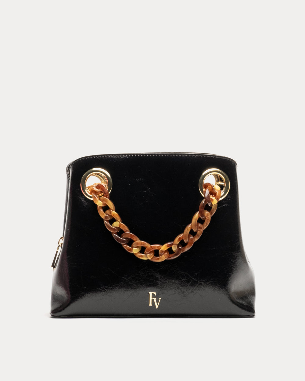 Skip Tote - Crinkled Leather Black - Frances Valentine