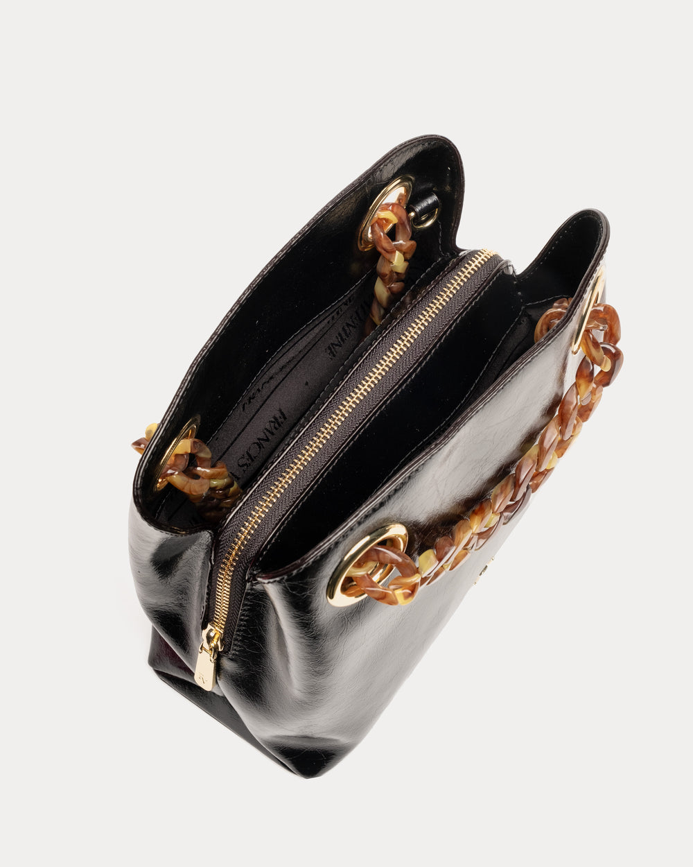Skip Tote - Crinkled Leather Black - Frances Valentine