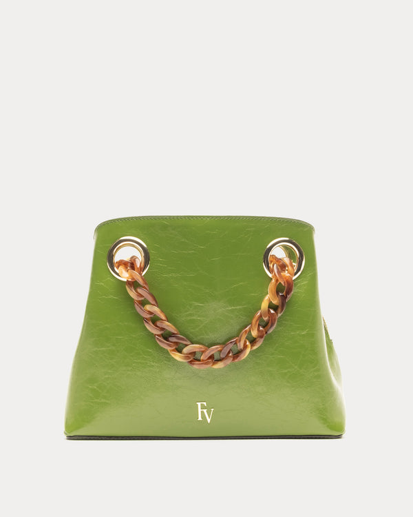 Skip Tote - Crinkled Leather Green - Frances Valentine