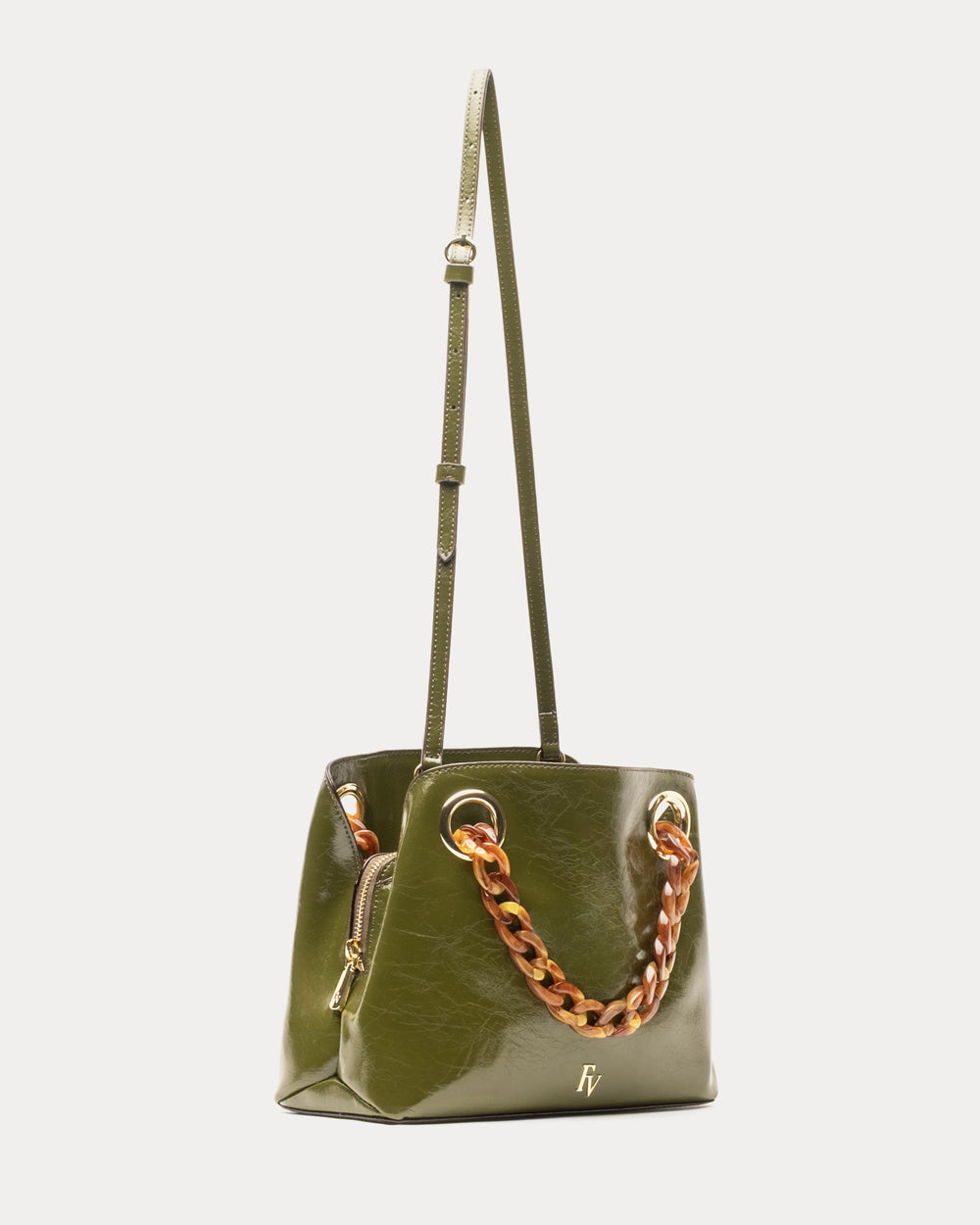 Skip Tote - Crinkled Leather Olive - Frances Valentine