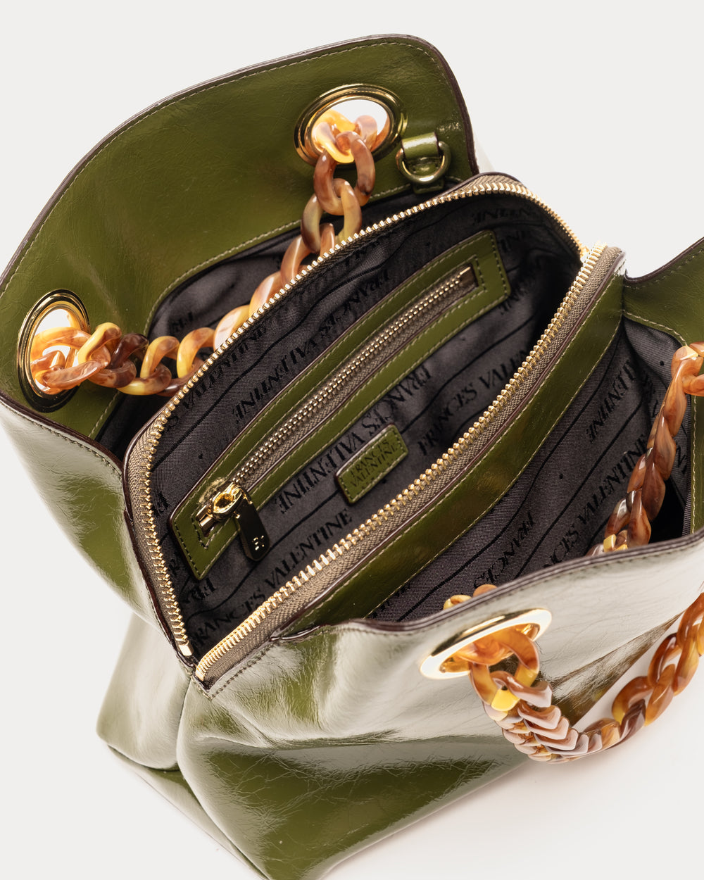 Skip Tote - Crinkled Leather Olive - Frances Valentine