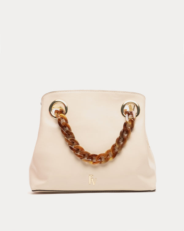 Skip Tote - Crinkled Leather Oyster - Frances Valentine