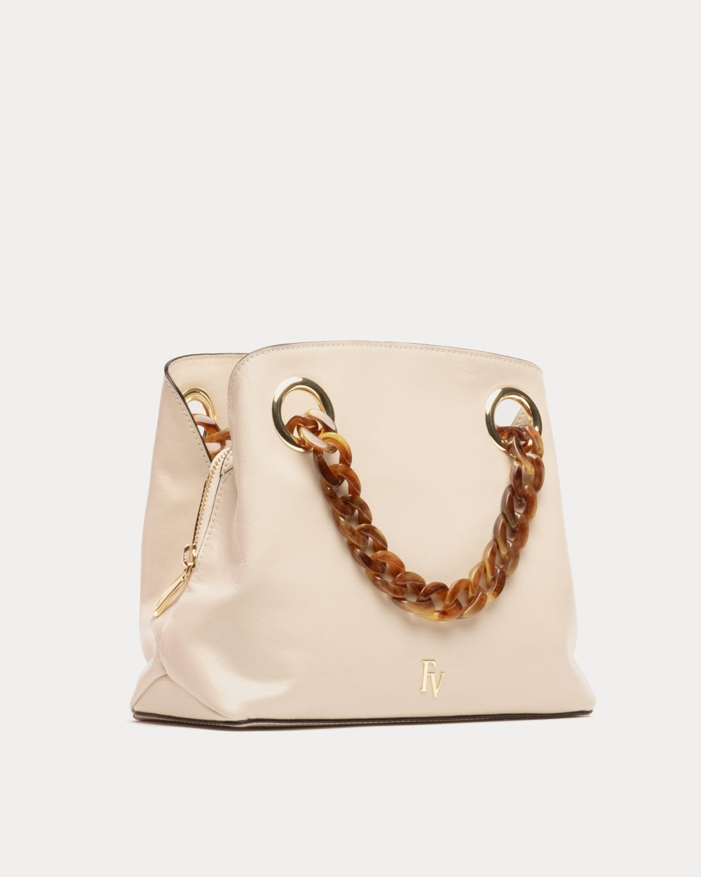 Skip Tote - Crinkled Leather Oyster - Frances Valentine