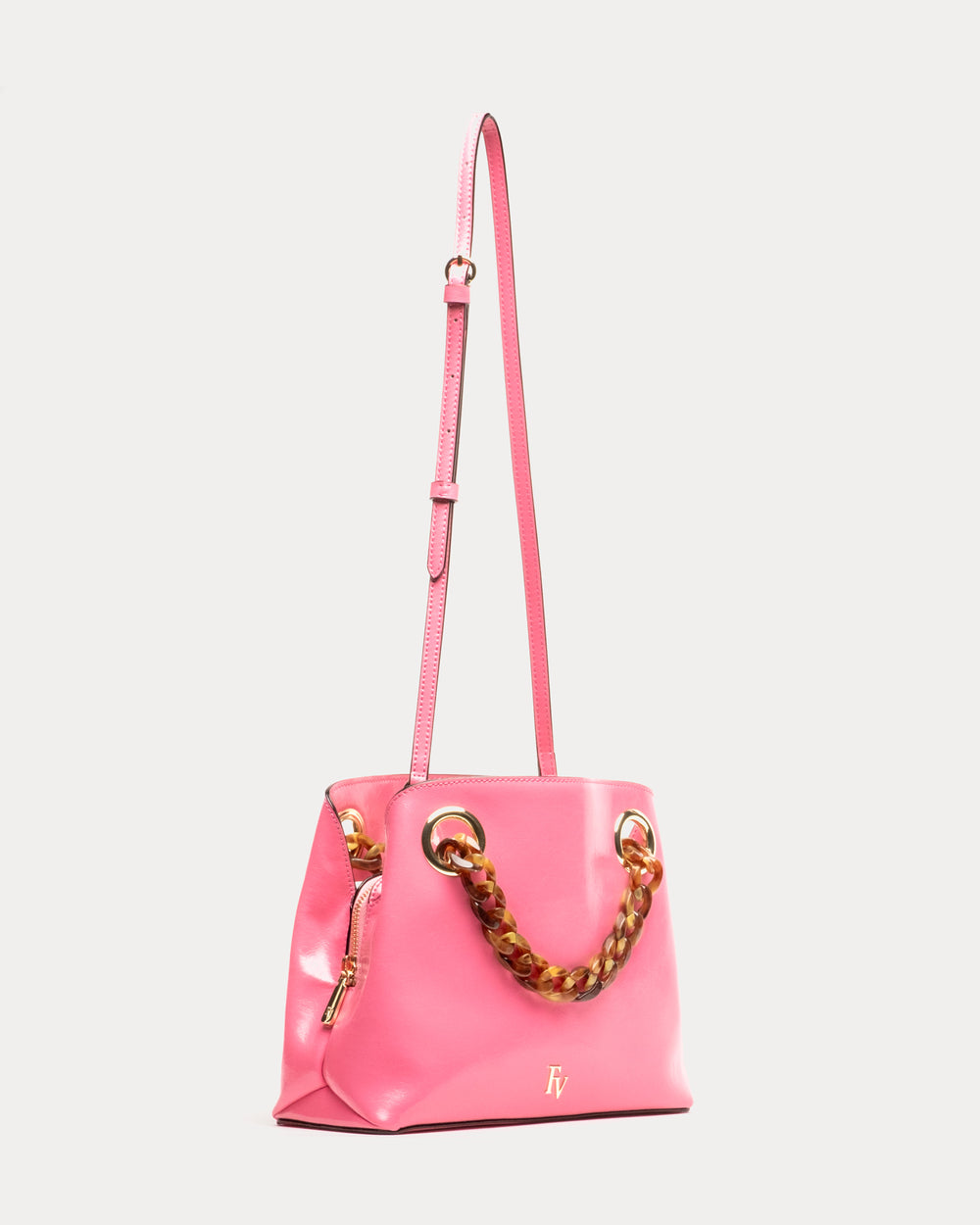Skip Tote - Crinkled Leather Pink - Frances Valentine